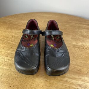 Earth Shoes Women Echelon Black Leather Mary Jane Square Toe Lug Sole Size 6.5 B